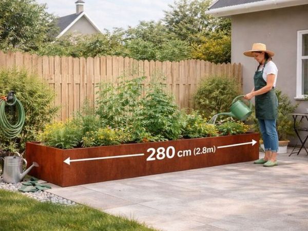 Outdoor Planter Box Extra Large Weathering Steel R - Main image