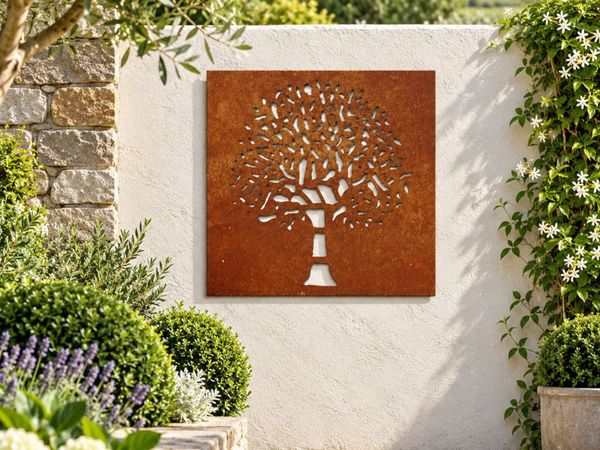 Corten Steel Tree Wall Art Garden Decoration 55 x - Main image