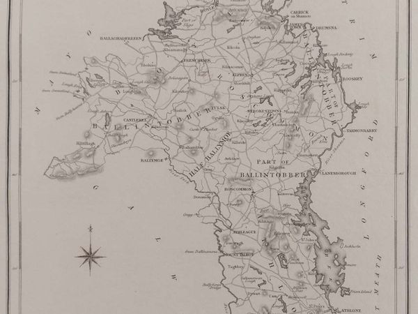Roscommon 1837 Antique Map Including Baronies - Main image