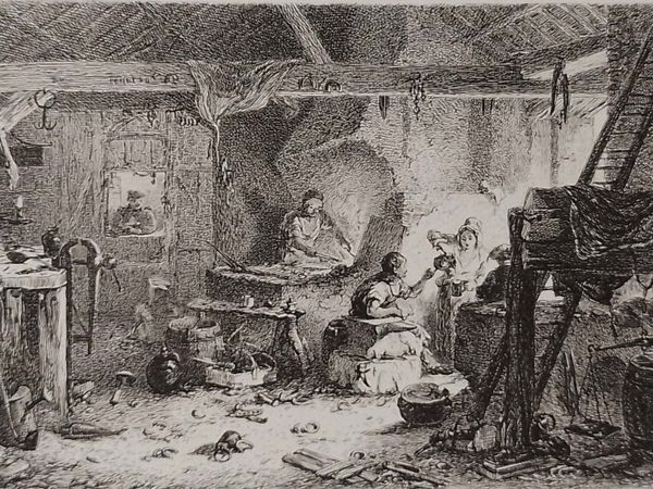 The Village Forge Etching 1864 Robert Brandard - Main image