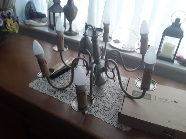 Vintage chandelier six candles working perfectly - Main image