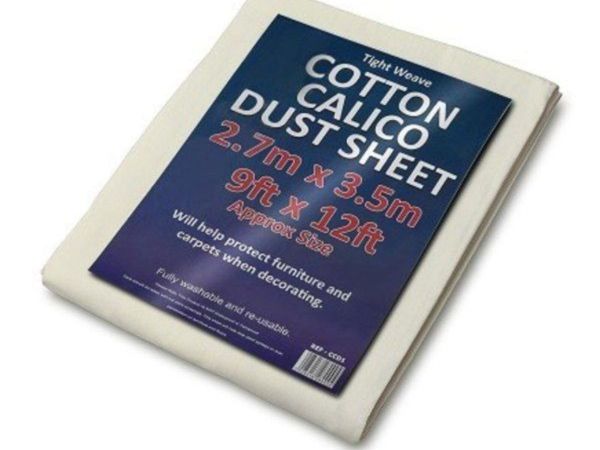 Cotton calico dustsheet  2.7m x 3.5m (9ft x 12ft) - Main image