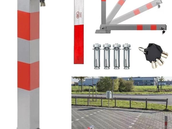 NEW Lockable Parking Barrier Folding Car Bollard - Main image