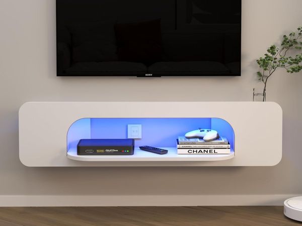 Floating TV Shelf with LED Lights Wall Mounted - Main image