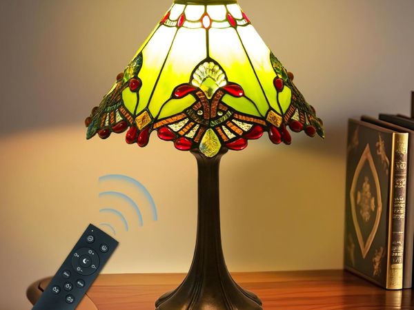 12 Inch Tiffany Table Lamp Baroque Style Stained - Main image