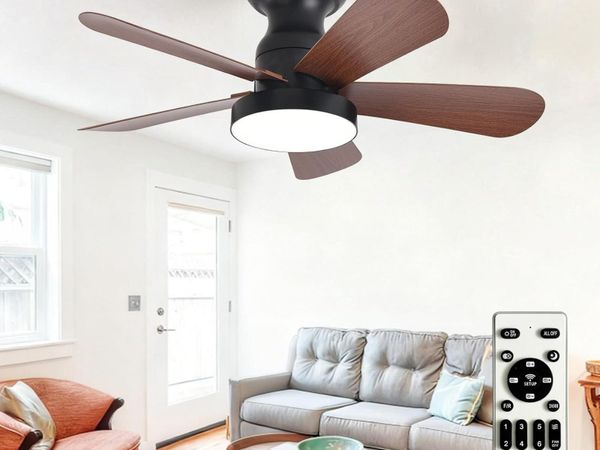 Small Ceiling Fan with Lights: 28-Inch Flush Mount - Main image