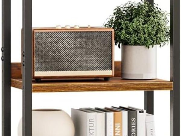 5 Tier Slim Bookshelf Bookcase with Backboard - Main image