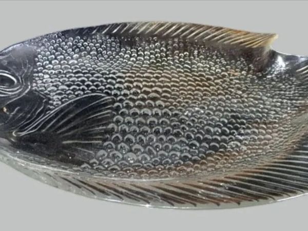 Vintage Arcoroc France Glass Fish Serving Platter - Main image
