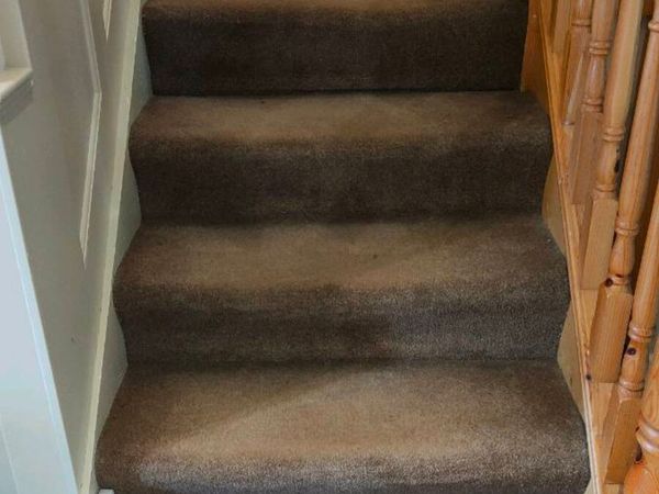 FREE 100% Wool Carpet Brown stairs and landing - Main image