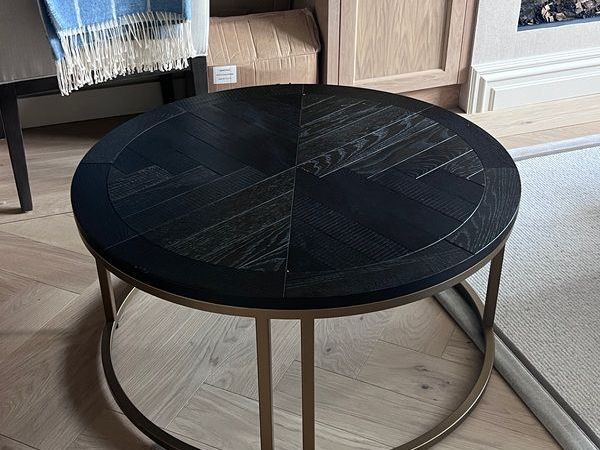 Peppercorn Oak and Brass Coffee Table - Main image