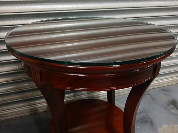 Round side table with removable glass top - Main image