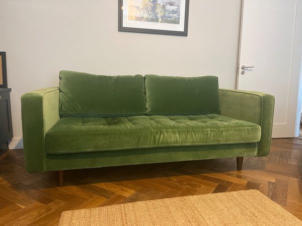 Green Velvet Sofa - Main image