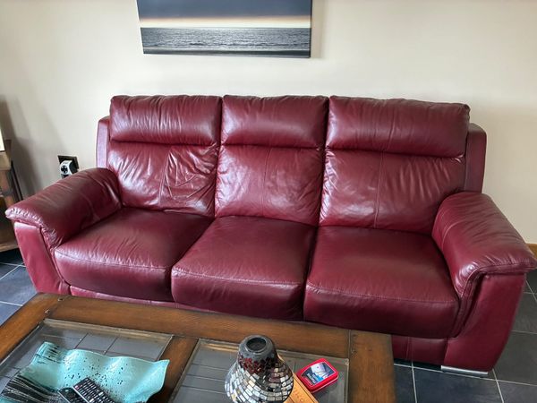 Sofa red leather 3.+ 1 - Main image