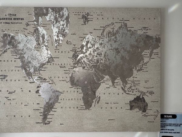Big World Map Canvas Wall Art 90x120 cm - Main image