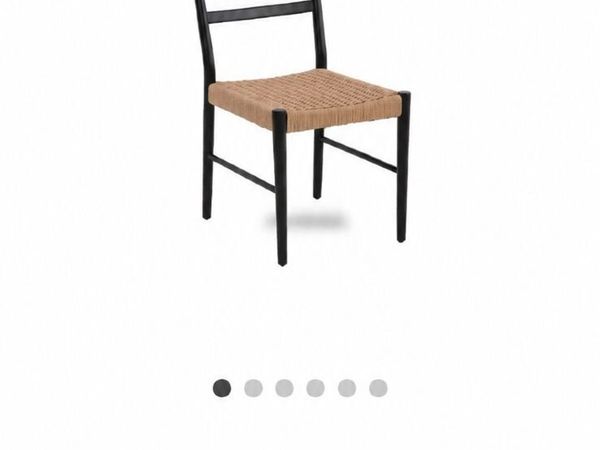 Black Dining Chair with Woven Seat Albion - Main image