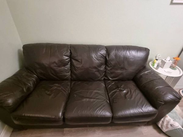 3 Seater Leather Sofa For Sale - Main image
