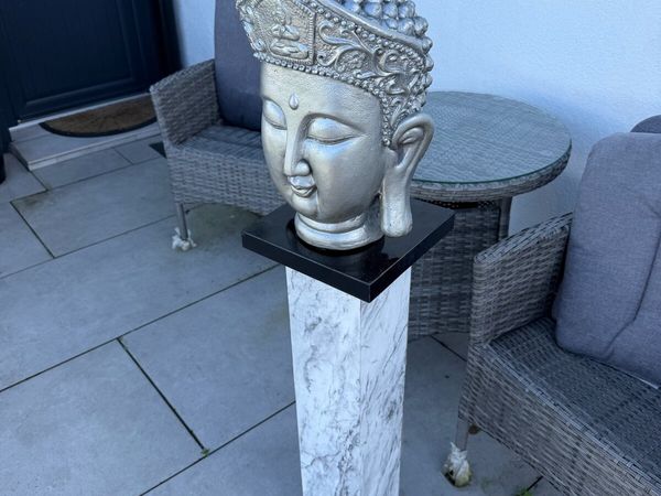 Marble effect display pedestal stand&buddhla - Main image