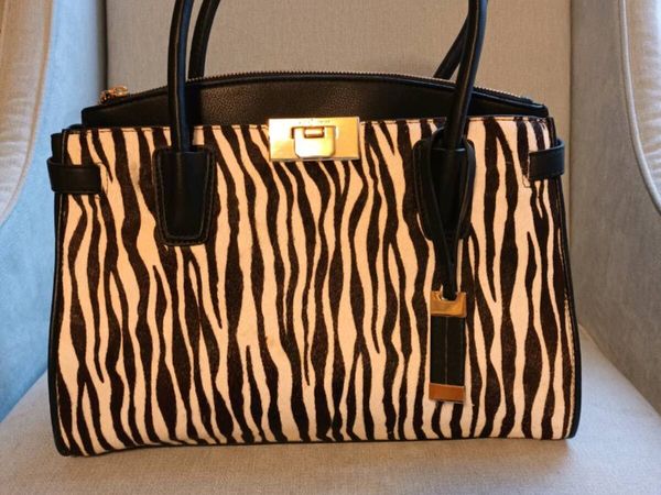 Jasper Conran zebra print hide on hair handbag - Main image