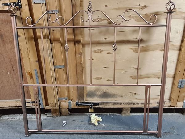 Metal Bed Headboard with Wrought Iron Details - Main image