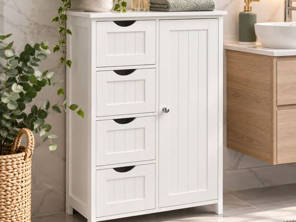 Bathroom Cabinet With Drawers White - Main image