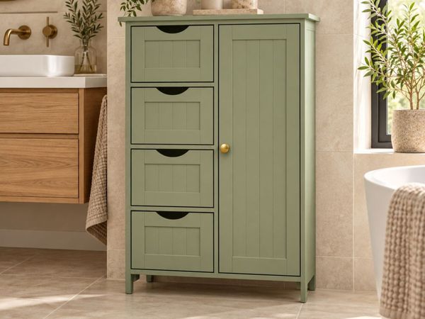 Bathroom Storage Cabinet with Drawers Muted Sage G - Main image