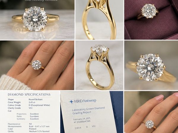 “2.43ct D VS1 HRD Antwerp Cert Lab  Diamond Ring - Main image