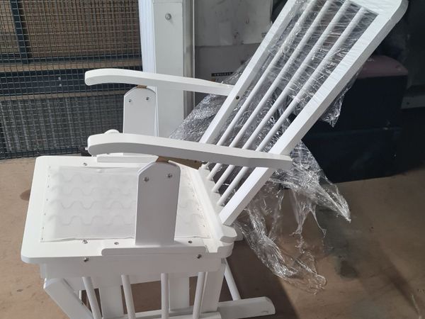 White Wooden Glider Rocking Chair - Main image