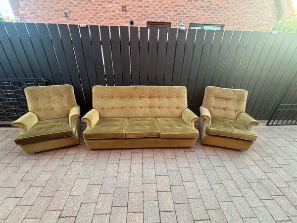 Mid century Parker Knoll settee and matching armcg - Main image