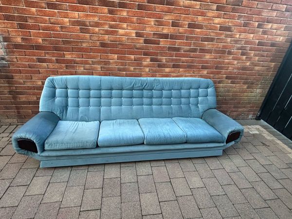 Mid century 1970 8ft long 4 seater settee - Main image