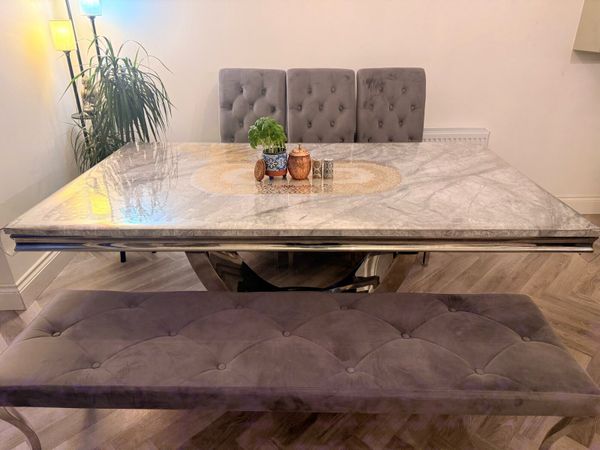 Modern Dining Table Set – Table, 3 Chairs & Bench - Main image