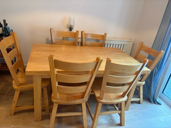 Pine Kitchen table and six chairs - Main image