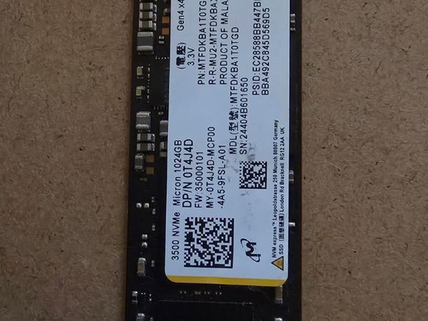 Micron 3500 1TB NVMe SSD M.2 Gen4 - Main image