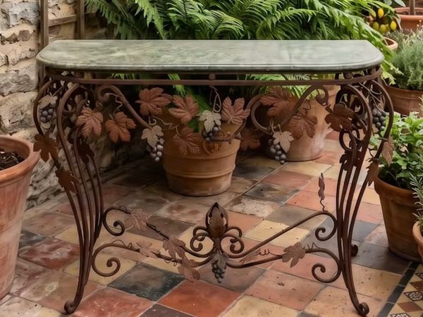 This old console table is handmade wrought iron - Main image