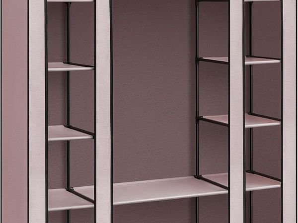 Wardrobe Fabric Covered Folding Cabinet with 12 - Main image