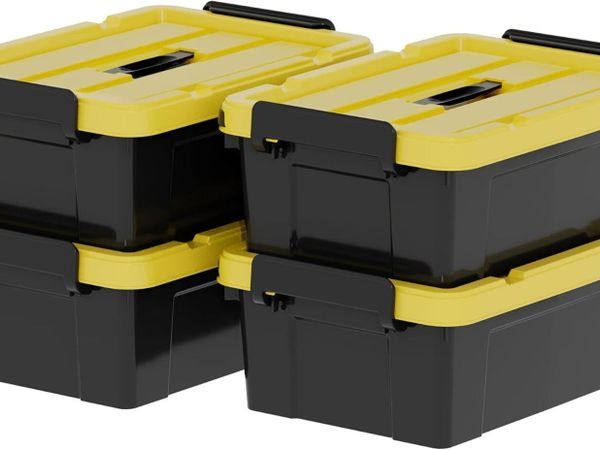 4x15L Storage Boxes Plastic Box with Lids - Main image