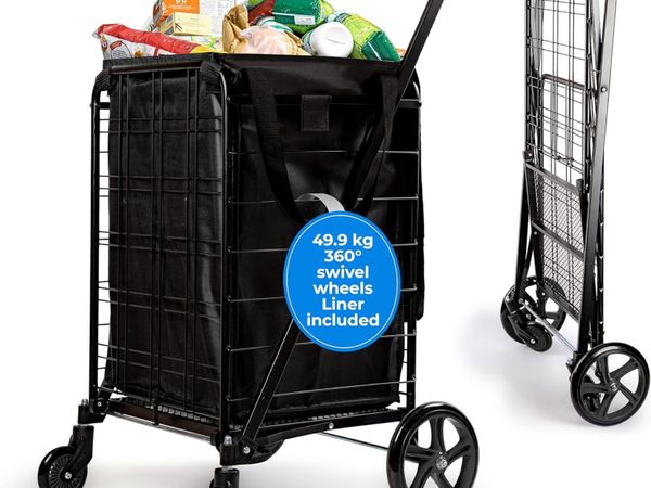 Folding Shopping Trolley Cart 50KG Capacity 360° - Main image