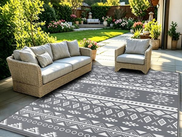 Outdoor Rug for Patio Waterproof Reversible - Main image