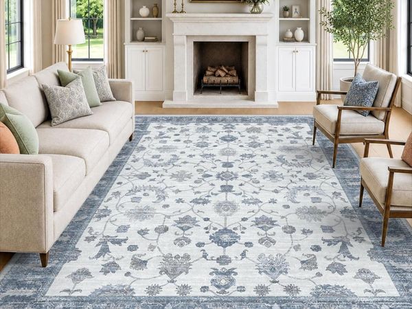 Washable Rug Vintage Boho Living Room - Main image