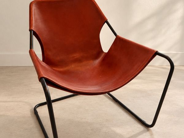 Designer Armchair, Objekto Paulistano, Red Leather - Main image