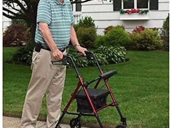 Folding Walking Aid Rollator with Storage Basket - Main image