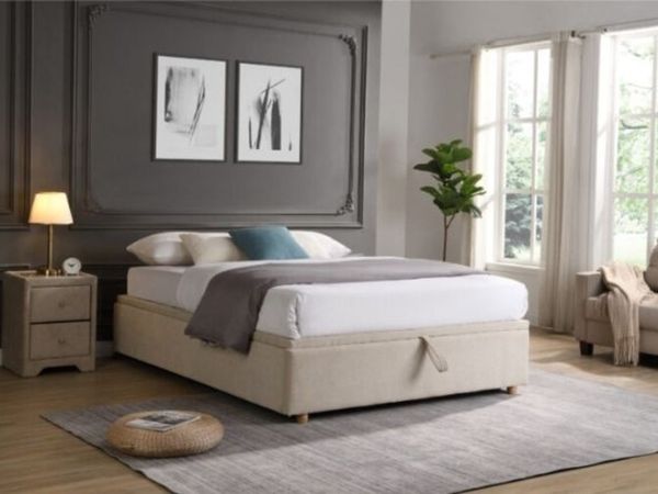 Rio Ottoman Base / Beige Fabric - Main image