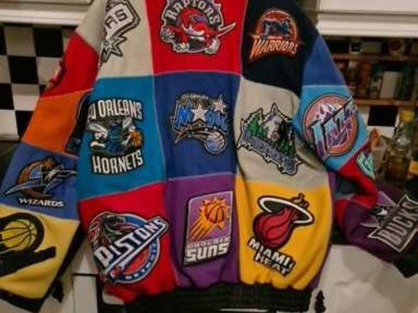 US NBA Basketball Leather Jacket. Quality Leather - Main image