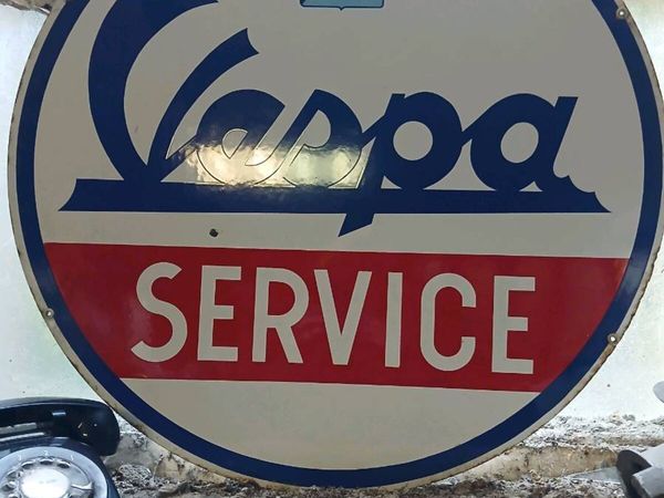 Original vespa dealer enamel sign - Main image
