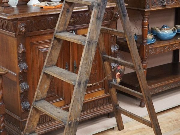 Antique Folding Library / Artists Step Ladder - Main image