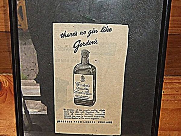 Framed Vintage Gordon's Gin Ad – Authentic - Main image