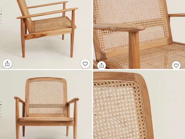 Zara home teak and rattan armchair - Main image