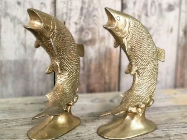 Brass Leaping Fish Pair KAS1364 - Main image