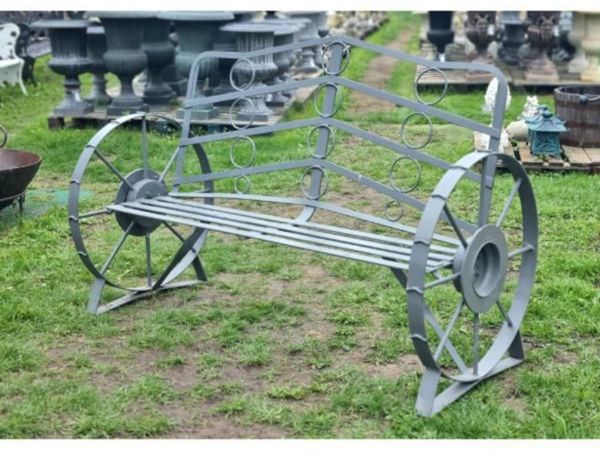 Cart Wheel Bench Grey KAS1356 - Main image