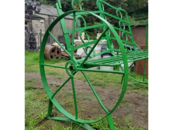 Cart Wheel Bench Green KAS1353 - Main image