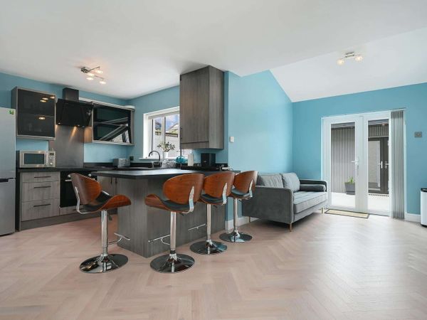 Modern Grey Kitchen Cabinets, Large Island Counter - Main image